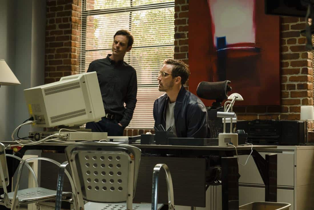 Scoot McNairy as Gordon Clark, Lee Pace as Joe MacMillan - Halt and Catch Fire _ Season 4, Episode 5 - Photo Credit: Tina Rowden/AMC Scoot McNairy as Gordon Clark, Lee Pace as Joe MacMillan - Halt and Catch Fire _ Season 4, Episode 5 - Photo Credit: Tina Rowden/AMC