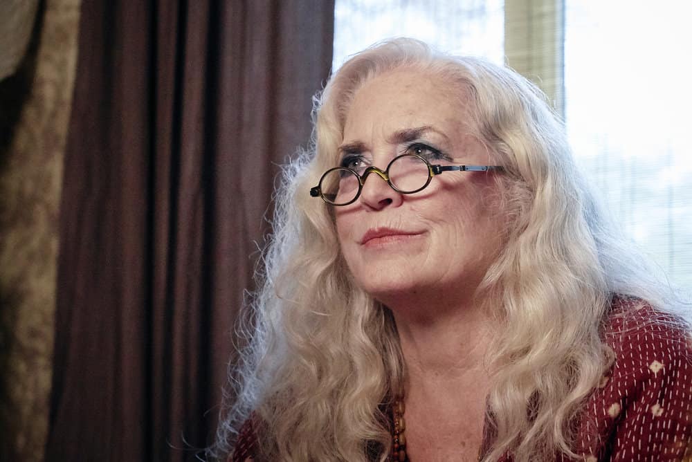 CHANNEL ZERO: BUTCHER'S BLOCK -- "Insidious Onset" Episode 301 -- Pictured: Krisha Fairchild as Louise Lispector -- (Photo by: Allen Fraser/Syfy) CHANNEL ZERO: BUTCHER'S BLOCK -- "Insidious Onset" Episode 301 -- Pictured: Krisha Fairchild as Louise Lispector -- (Photo by: Allen Fraser/Syfy)