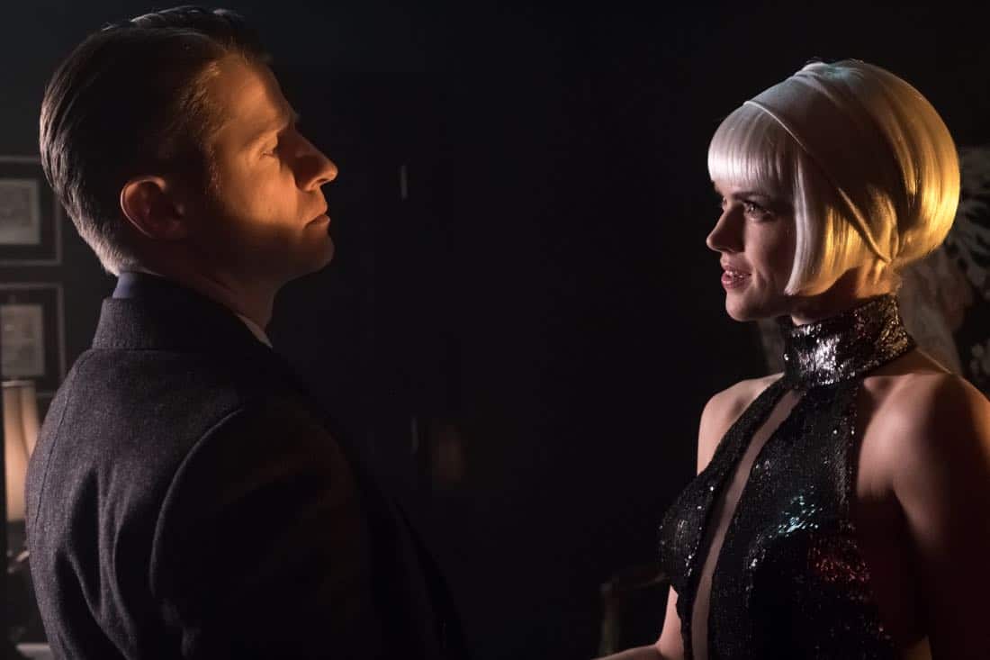 GOTHAM: L-R: Ben McKenzie and Erin Richards in the “Pieces Of A Broken Mirror” spring premiere episode of GOTHAM airing Thursday, Mar. 1 (8:00-9:00 PM ET/PT) on FOX.  ©2018 Fox Broadcasting Co. Cr: Jeff Neumann/FOX