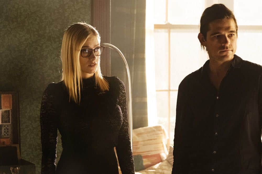 THE MAGICIANS -- "All That Josh" Episode 309 -- Pictured: (l-r) Olivia Taylor Dudley as Alice, Jason Ralph as Quentin Coldwater -- (Photo by: Eric Milner/Syfy)