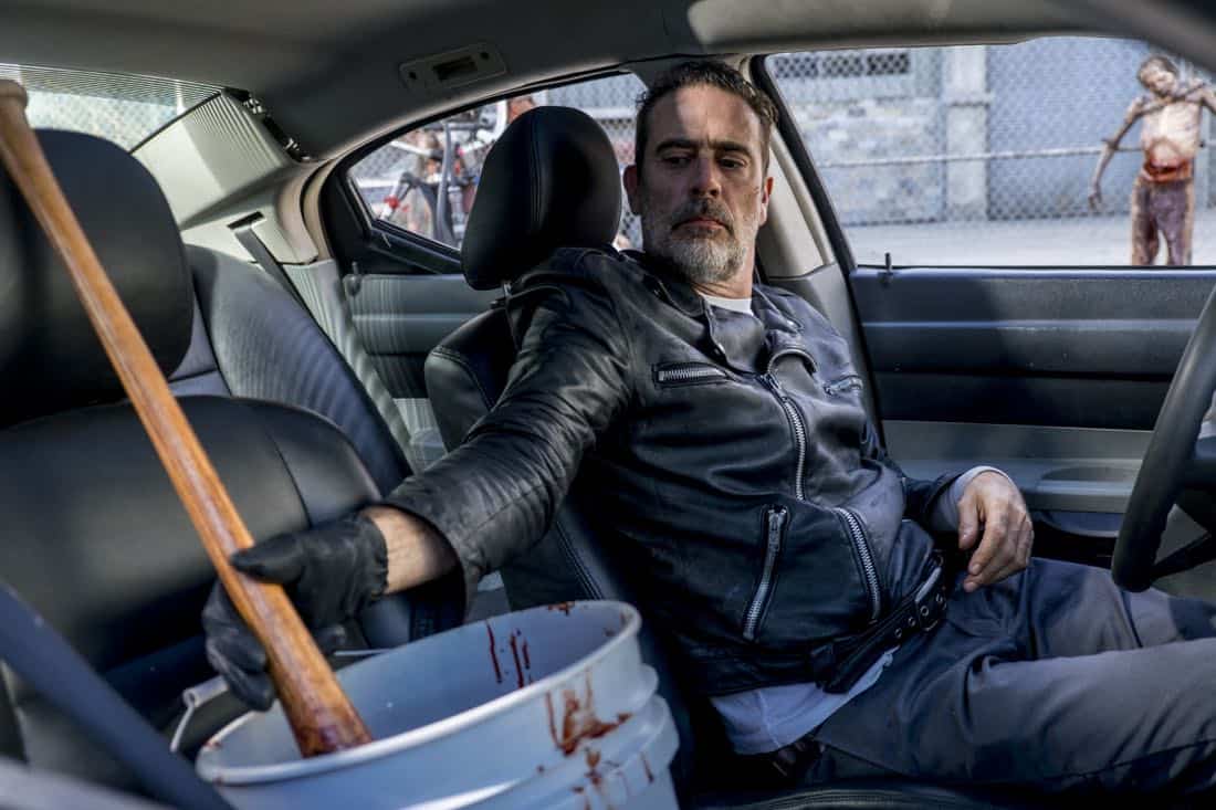 Jeffrey Dean Morgan as Negan - The Walking Dead _ Season 8, Episode 12 - Photo Credit: Gene Page/AMC Jeffrey Dean Morgan as Negan - The Walking Dead _ Season 8, Episode 12 - Photo Credit: Gene Page/AMC