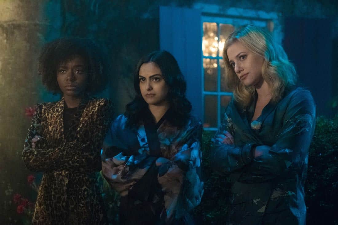 Riverdale -- "Chapter Twenty-Nine: Primary Colors" -- Image Number: RVD216a_0163.jpg -- Pictured (L-R): Ashleigh Murray as Josie, Camila Mendes as Veronica and Lili Reinhart as Betty -- Photo: Katie Yu/The CW -- é 2018 The CW Network, LLC. All Rights Reserved. Riverdale -- "Chapter Twenty-Nine: Primary Colors" -- Image Number: RVD216a_0163.jpg -- Pictured (L-R): Ashleigh Murray as Josie, Camila Mendes as Veronica and Lili Reinhart as Betty -- Photo: Katie Yu/The CW -- é 2018 The CW Network, LLC. All Rights Reserved.