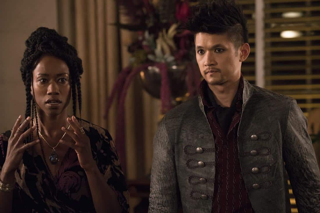 SHADOWHUNTERS - "The Powers That Be" - The Warlocks’ magic is becoming corrupted by a demonic presence, while Izzy and Luke try to track down more information on the recent series of possessions. This episode of "Shadowhunters" airs Tuesday, March 27 (8:00 - 9:00 p.m. EDT) on Freeform. (Freeform/Ian Watson) SOPHIA WALKER, HARRY SHUM JR.