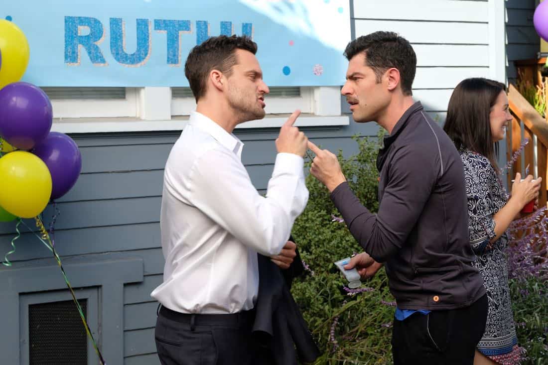 NEW GIRL: L-R: Jake Johnson and Max Greenfield in the "About Three Years Later" season seven premiere episode of NEW GIRL airing Tuesday, April10 (9:30-10:00 PM ET/PT) on FOX. ©2018 Fox Broadcasting Co. Cr: Ray Mickshaw/FOX