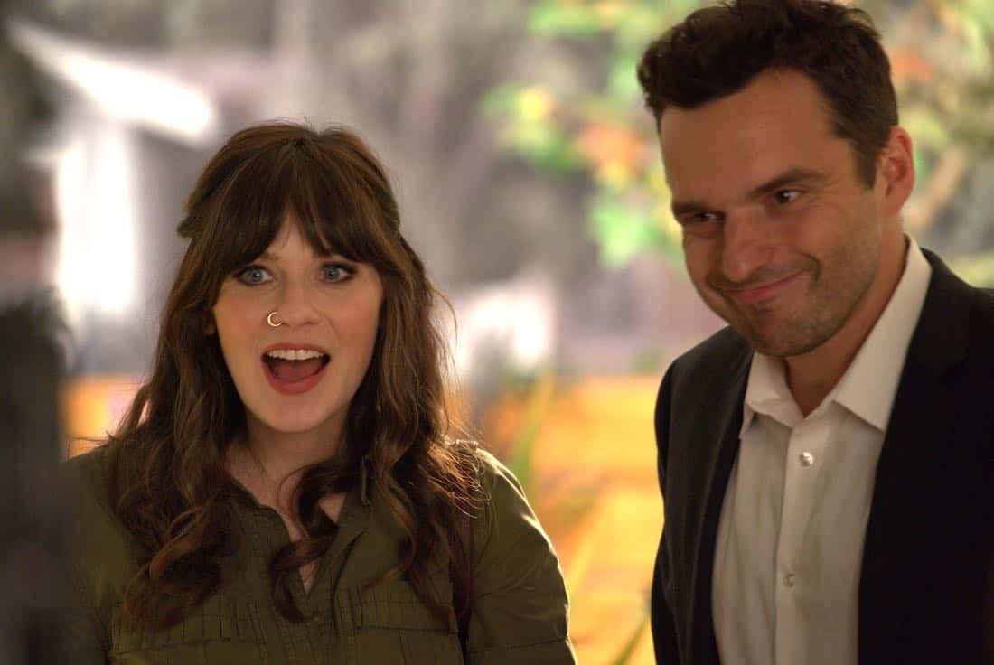 NEW GIRL: L-R: Zooey Deschanel and Jake Johnson in the "About Three Years Later" season seven premiere episode of NEW GIRL airing Tuesday, April10 (9:30-10:00 PM ET/PT) on FOX. ©2018 Fox Broadcasting Co. Cr: Ray Mickshaw/FOX