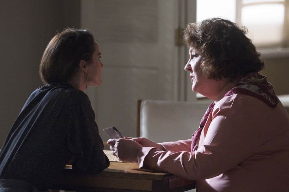 THE AMERICANS Season 6 Episode 5 Photos The Great Patriotic War 13 THE AMERICANS -- "The Great Patriotic War" -- Season 6, Episode 5 (Airs Wednesday, April 25, 10:00 pm/ep) -- Pictured: (l-r) Keri Russell as Elizabeth Jennings, Margo Martindale as Claudia. CR: Eric Liebowitz/FX
