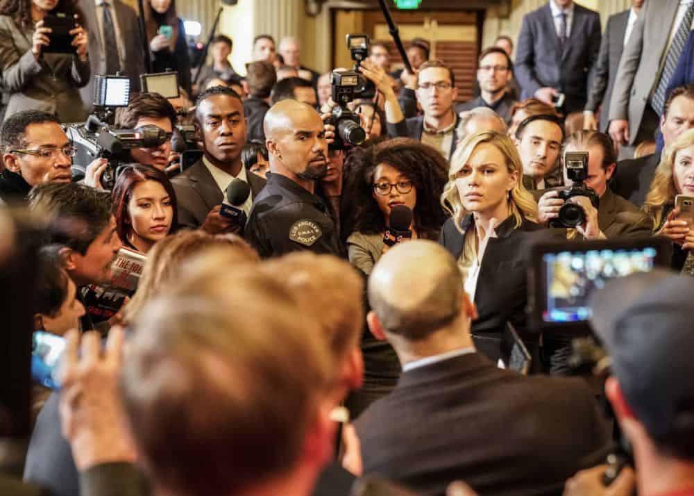 "Source" -- Jim Street debates whether or not his mother, Karen (Sherilyn Fenn), should live with him upon her prison release after Hondo and Chris warn him against it. Also, Hondo and the team are assigned to protect Irina Zemanova (Anya Monzikova), a high profile Russian journalist visiting Los Angeles, from being assassinated, on S.W.A.T., Thursday, April 26 (10:00-11:00, ET/PT) on the CBS Television Network. Pictured Left to right: Shemar Moore as Daniel "Hondo" Harrelson and Anya Monzikova as Irina Zemanova. Photo: Erik Voake/CBS. ÃÂ©2018 CBS Broadcasting, Inc. All Rights Reserved