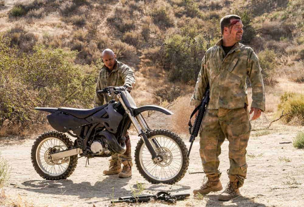 "To Live And Die In Mexico" -- Pictured: LL COOL J (Special Agent Sam Hanna) and Chris O'Donnell (Special Agent G. Callen). Gravely injured and unable to communicate to the team in Los Angeles, Callen, Sam and Kensi, with an unconscious Deeks in tow, search for help and a way home during their off-the-books mission in Mexico, on the tenth series premiere of NCIS: LOS ANGELES, Sunday, Sept. 30 (9:30-10:30, ET/PT), on the CBS Television Network. Photo: Robert Voets/CBS é2018 CBS Broadcasting, Inc. All Rights Reserved.