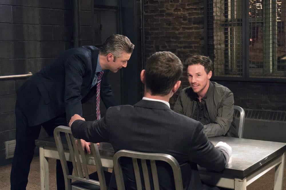 LAW & ORDER: SPECIAL VICTIMS UNIT -- "Zero Tolerance" Episode 2002 -- Pictured: (l-r) Peter Scanavino as Dominick "Sonny" Carisi, Shane Patrick Kearns as Luke Frances -- (Photo by: Barbara Nitke/NBC)