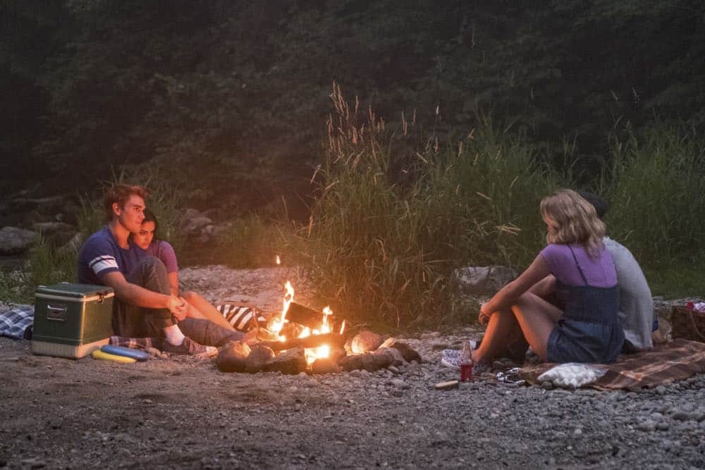 Riverdale -- "Chapter Thirty-Six: Labor Day" -- Image Number: RVD301a_0317.jpg -- Pictured (L-R): KJ Apa as Archie, Camila Mendes as Veronica, Cole Sprouse as Jughead and Lili Reinhart as Betty -- Photo: Katie Yu/The CW -- ÃÂ© 2018 The CW Network, LLC. All Rights Reserved.