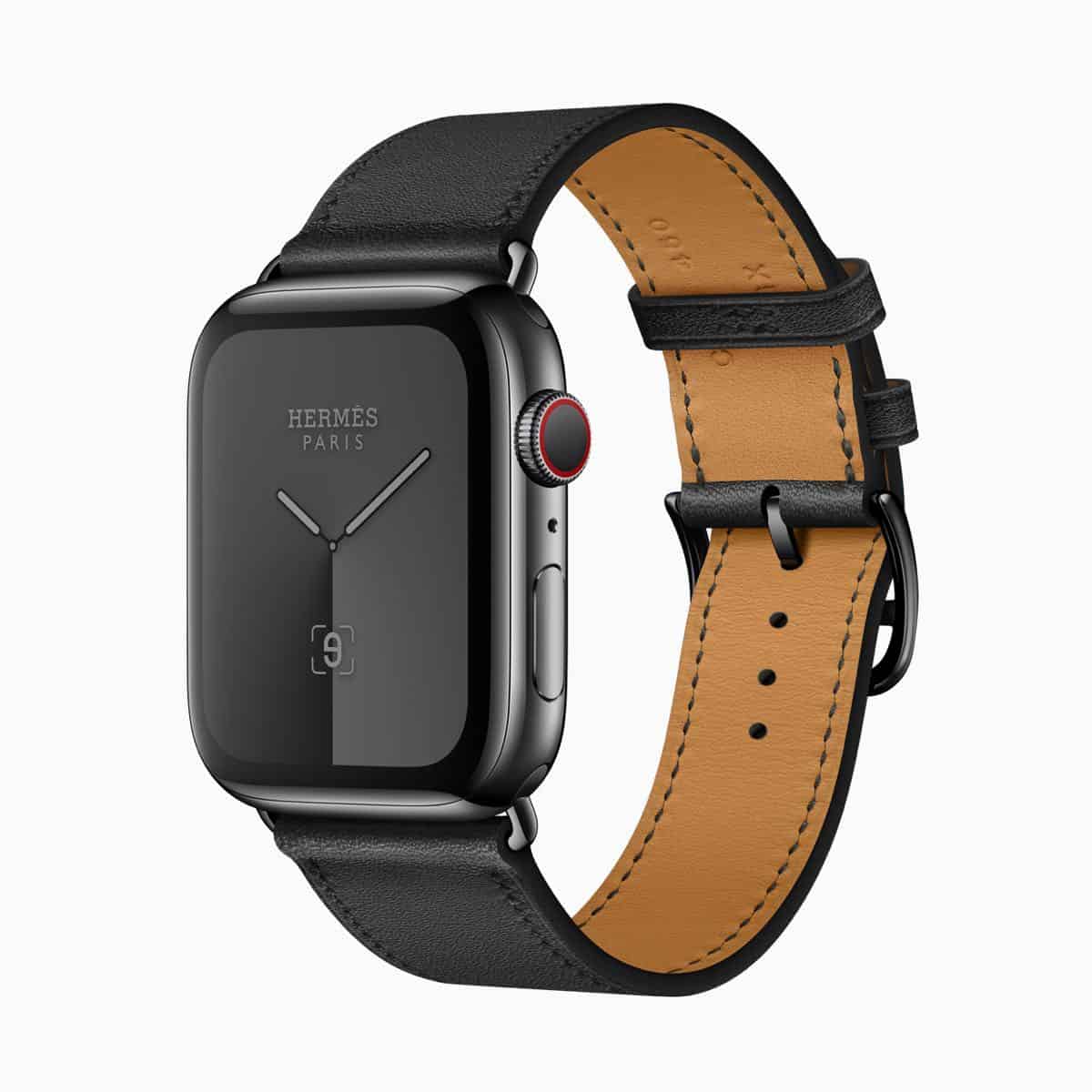 Apple watch series 5 hermes face single tour noir band 091019