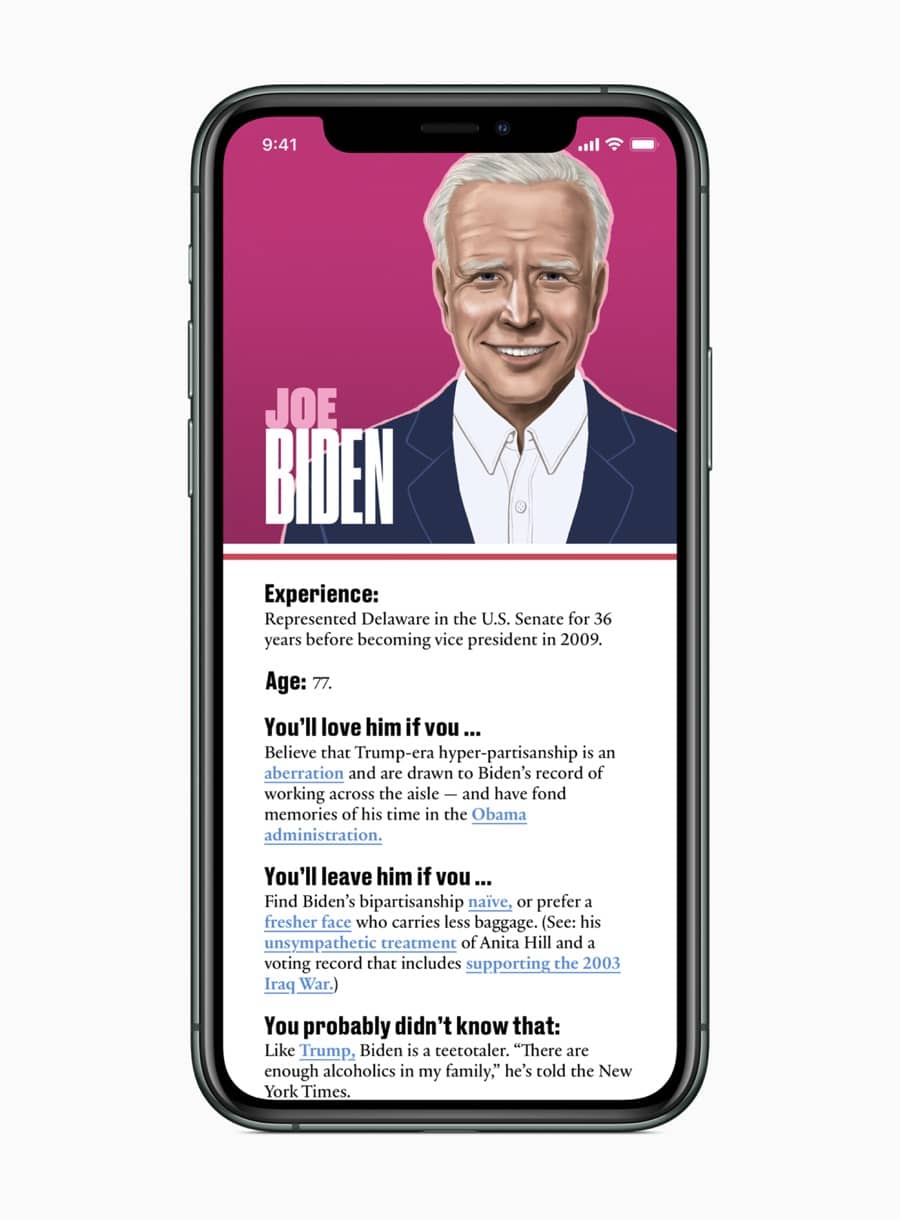 Apple news joe biden screen 0203202