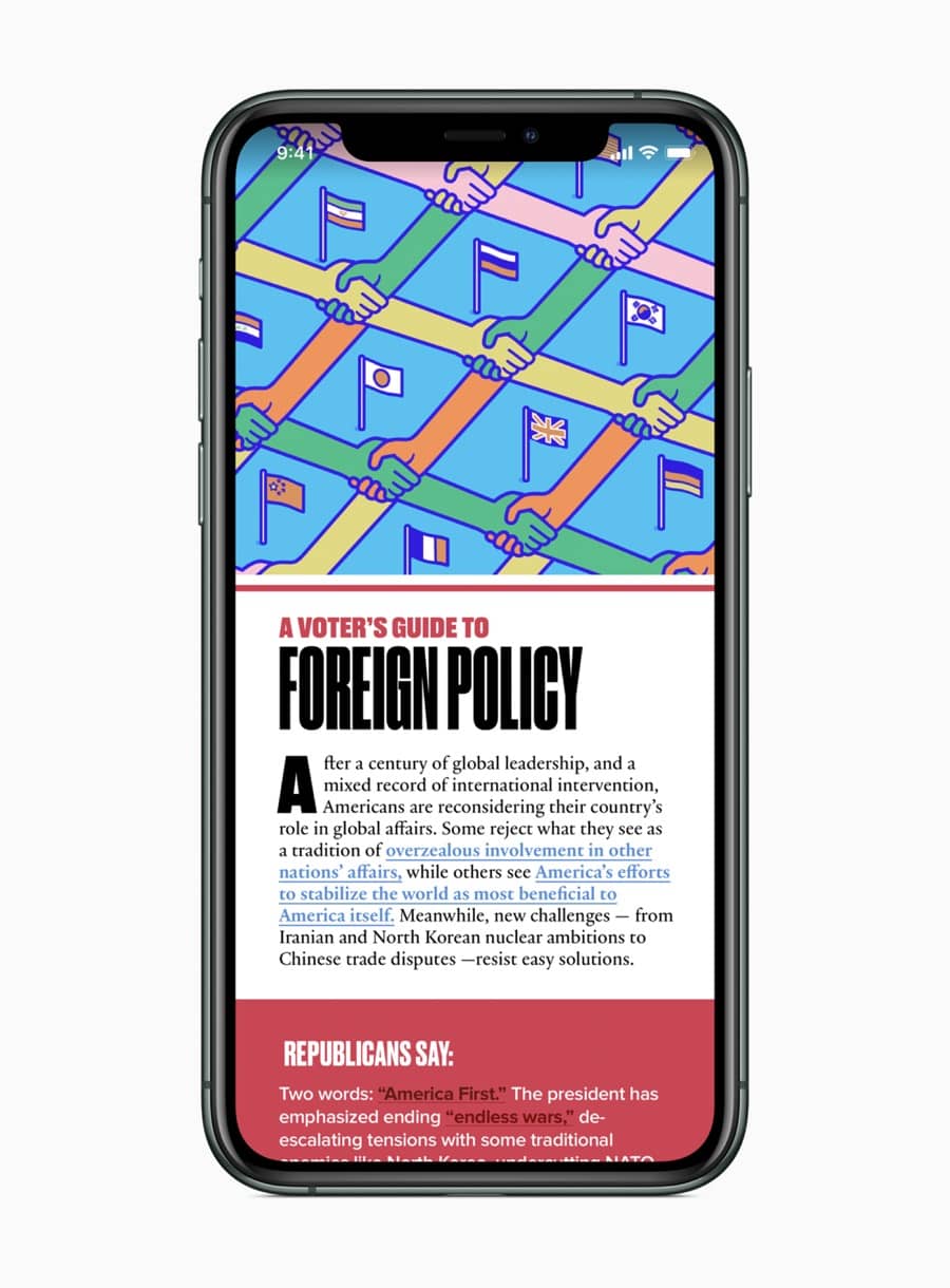 Apple news a voters guide to foreign policy screen 02032020