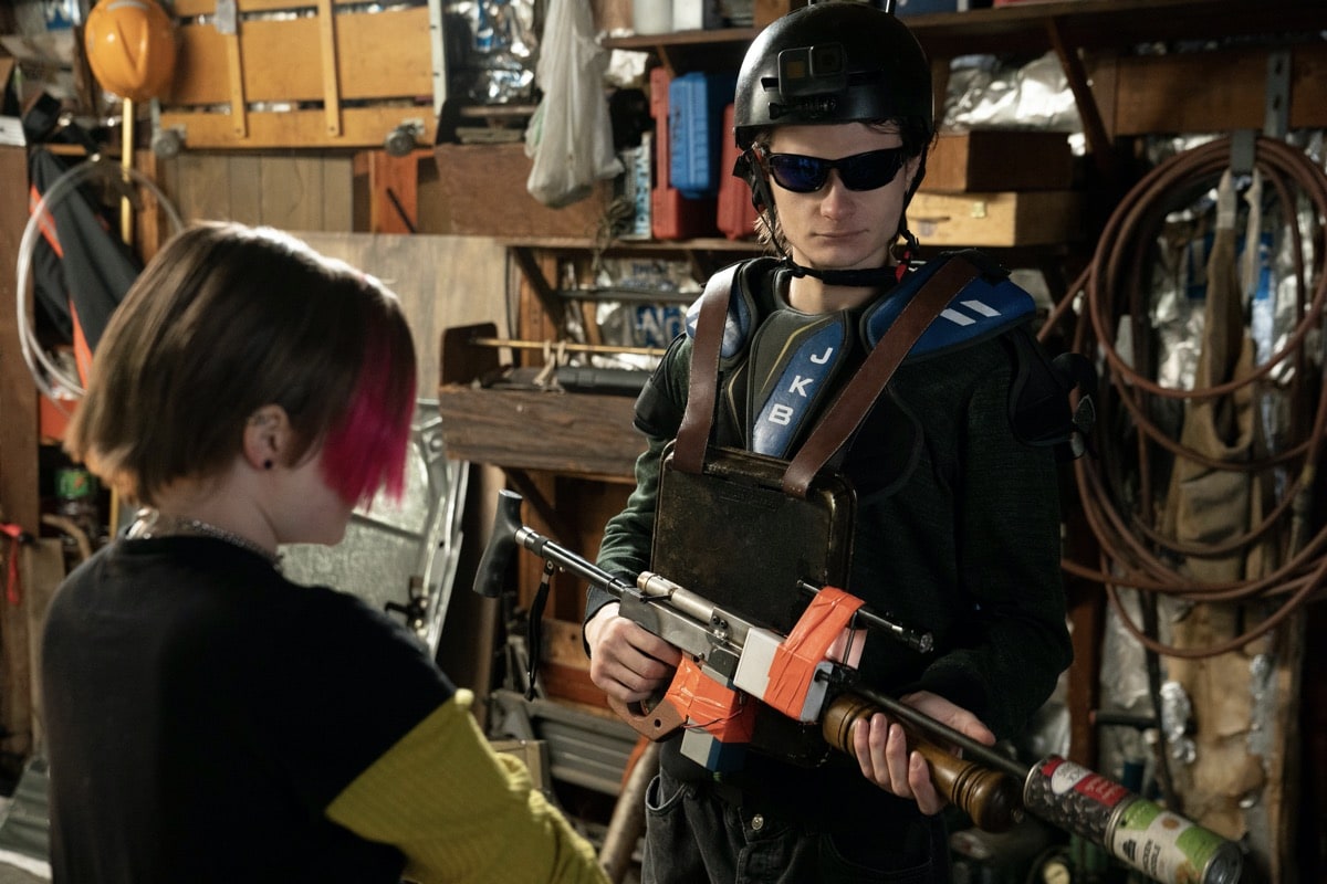 Monsterland -- "Eugene, OR" -- Episode 102 -- A lonely teen encounters an unwelcome guest. Finalgirl (Nadia Alexander) and Nick (Charlie Tahan), shown. (Photo by: Patrick Harbron/Hulu)