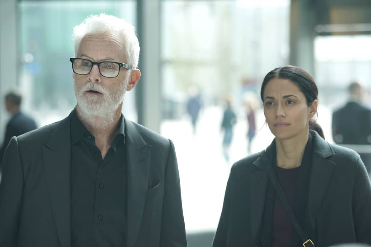 NEXT: L-R: John Slattery and Fernanda Andrade in the "File #1" season premiere episode of NEXT airing Tuesday, Oct. 6 (9:00-10:00 PM ET/PT) on FOX. © 2020 FOX MEDIA LLC. Cr: Shane Harvey/FOX.