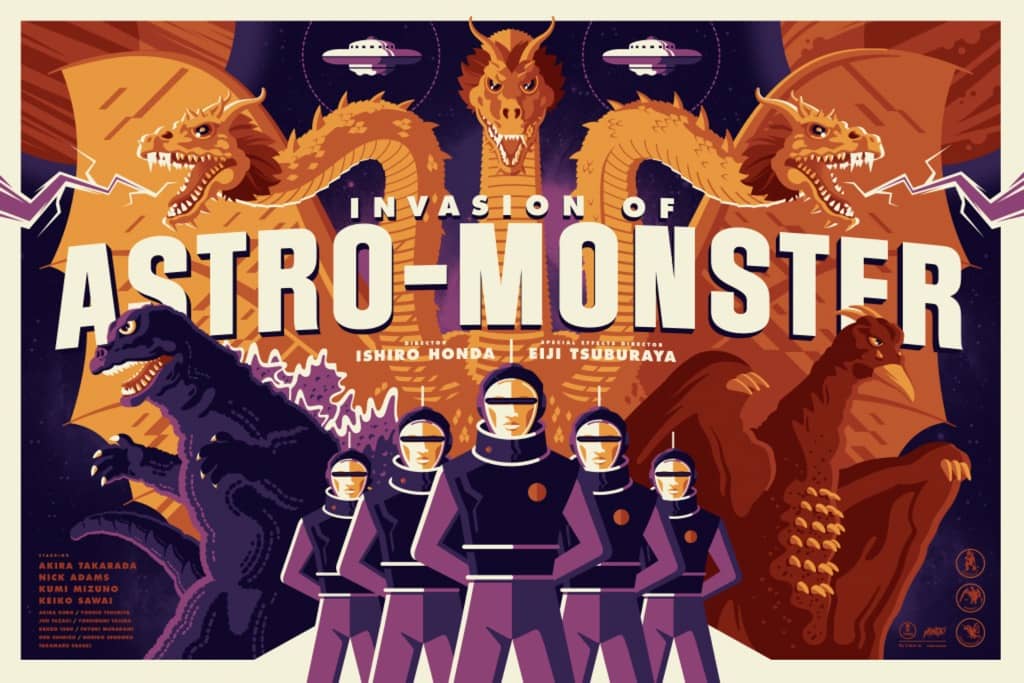 Invasion of Astro-Monster Mondo Poster By Tom Whalen Invasion of Astro-Monster Mondo Poster By Tom Whalen