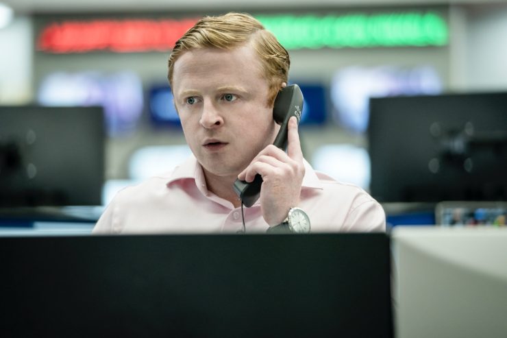 Industry Season 1 Episode 7 scene with characters in a hotel room