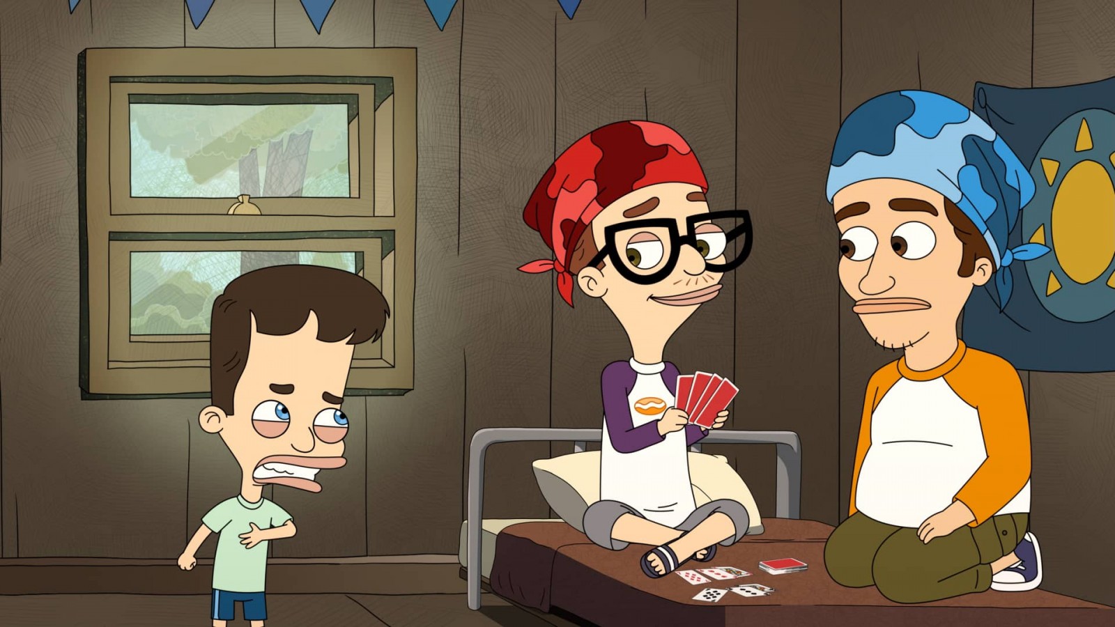 BIG MOUTH (L to R) Nick Kroll as Nick Birch, John Mulaney as Andrew Glouberman and Seth Rogan as Seth in episode 1 of BIG MOUTH. Cr. NETFLIX © 2020