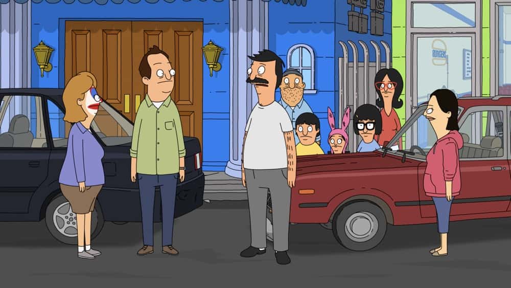 BOB'S BURGERS Season 11 Episode 18 : When Bob gets into a four-car fender bender right outside the restaurant, he realizes finding out who is at fault will not be as simple as he thought in the "Some Kind of Fender Benderful" episode of BOB’S BURGERS airing Sunday, April 18 (9:00-9:30 PM ET/PT) on FOX. BOB’S BURGERS © 2021 by 20th Television.