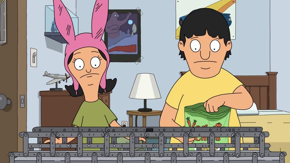 BOB'S BURGERS Season 11 Episode 19: When Louise finds out that Rudy has a model bridge that explodes, she decides to set out on a sort-of-kind-of-perilous journey, dragging her siblings along for the ride. Meanwhile, Mort tries to teach Bob, Linda and Teddy how to meditate in the "Bridge Over Troubled Rudy" episode of BOBíS BURGERS airing Sunday, May 2 (9:00-9:30 PM ET/PT) on FOX. BOBíS BURGERS © 2021 by 20th Television.