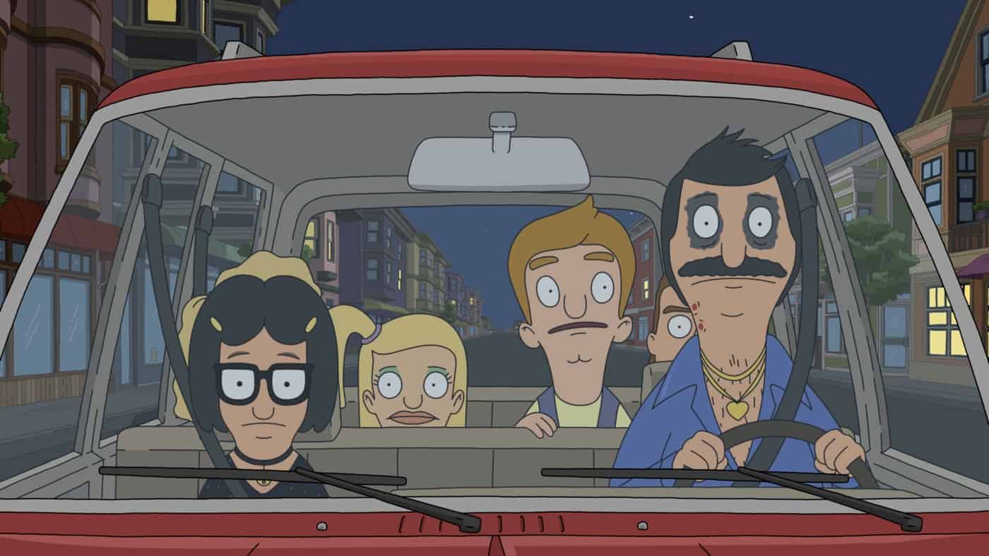 BOB’S BURGERS Season 11 Episode 22 : After Tina and Bob plan a father-daughter date to see Bob's favorite old campy vampire-sing-along movie, Tina decides to invite her group of friends along, as well. Meanwhile, Linda opens a restaurant for the raccoons in their alley in the "Vampire Disco Death Dance" season finale episode of BOBíS BURGERS airing Sunday,  May 23 (9:00-9:30 PM ET/PT) on FOX. BOBíS BURGERS © 2021 by 20th Television.