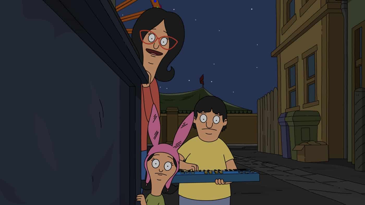 BOB’S BURGERS Season 11 Episode 22 : After Tina and Bob plan a father-daughter date to see Bob's favorite old campy vampire-sing-along movie, Tina decides to invite her group of friends along, as well. Meanwhile, Linda opens a restaurant for the raccoons in their alley in the "Vampire Disco Death Dance" season finale episode of BOBíS BURGERS airing Sunday,  May 23 (9:00-9:30 PM ET/PT) on FOX. BOBíS BURGERS © 2021 by 20th Television.