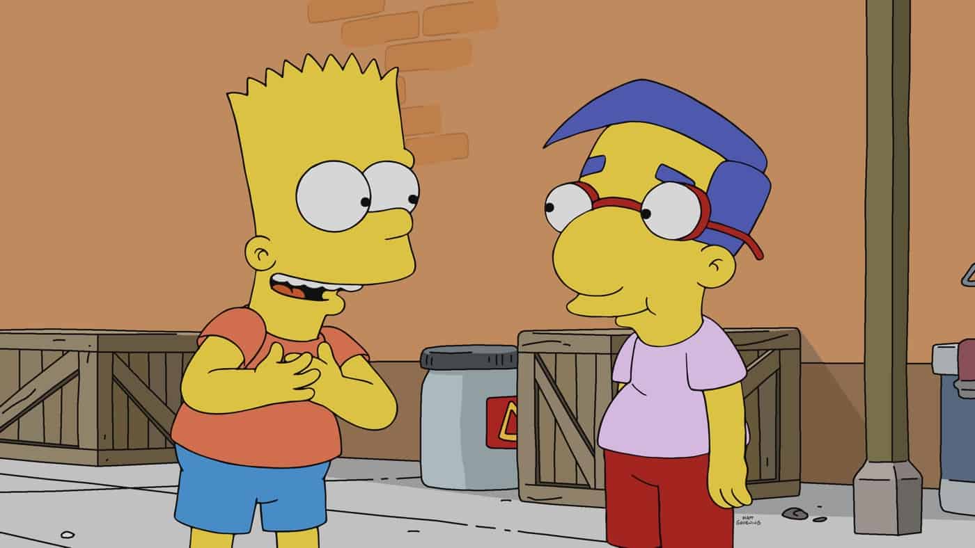 THE SIMPSONS Season 32 Episode 22 : After Moe breaks their most sacred rule, a secret society of bartenders seeks ultimate vengeance on Homer and his friends in the “The Last Barfighter” season finale episode of THE SIMPSONS airing Sunday, May 23 (8:00-8:30 PM ET/PT) on FOX. THE SIMPSONS © 2021 by 20th Television.