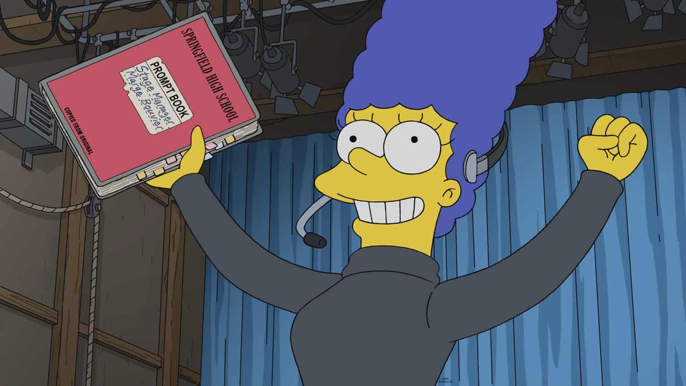 THE SIMPSONS Season 33 Episode 1: A musical comes to life in Springfield as Marge stages a revival of her beloved high school show ñ but her wonderful memories are threatened by the return of a rival from the past in the ìThe Star of the Backstageî season premiere episode of THE SIMPSONS airing Sunday, Sept. 26 (8:00-8:30 PM ET/PT) on FOX. THE SIMPSONS © 2021 by 20th Television.