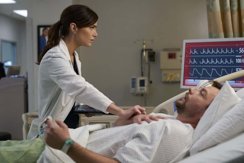NEW AMSTERDAM Season 4 Episode 12 Photos The Crossover 6 NEW AMSTERDAM Season 4 Episode 12 -- "The Crossover" Episode 412 -- Pictured: (l-r) Janet Montgomery as Dr. Lauren Bloom, Patrick Murney as Nicholas "Nico" Jerrino -- (Photo by: Michael Greenberg/NBC)