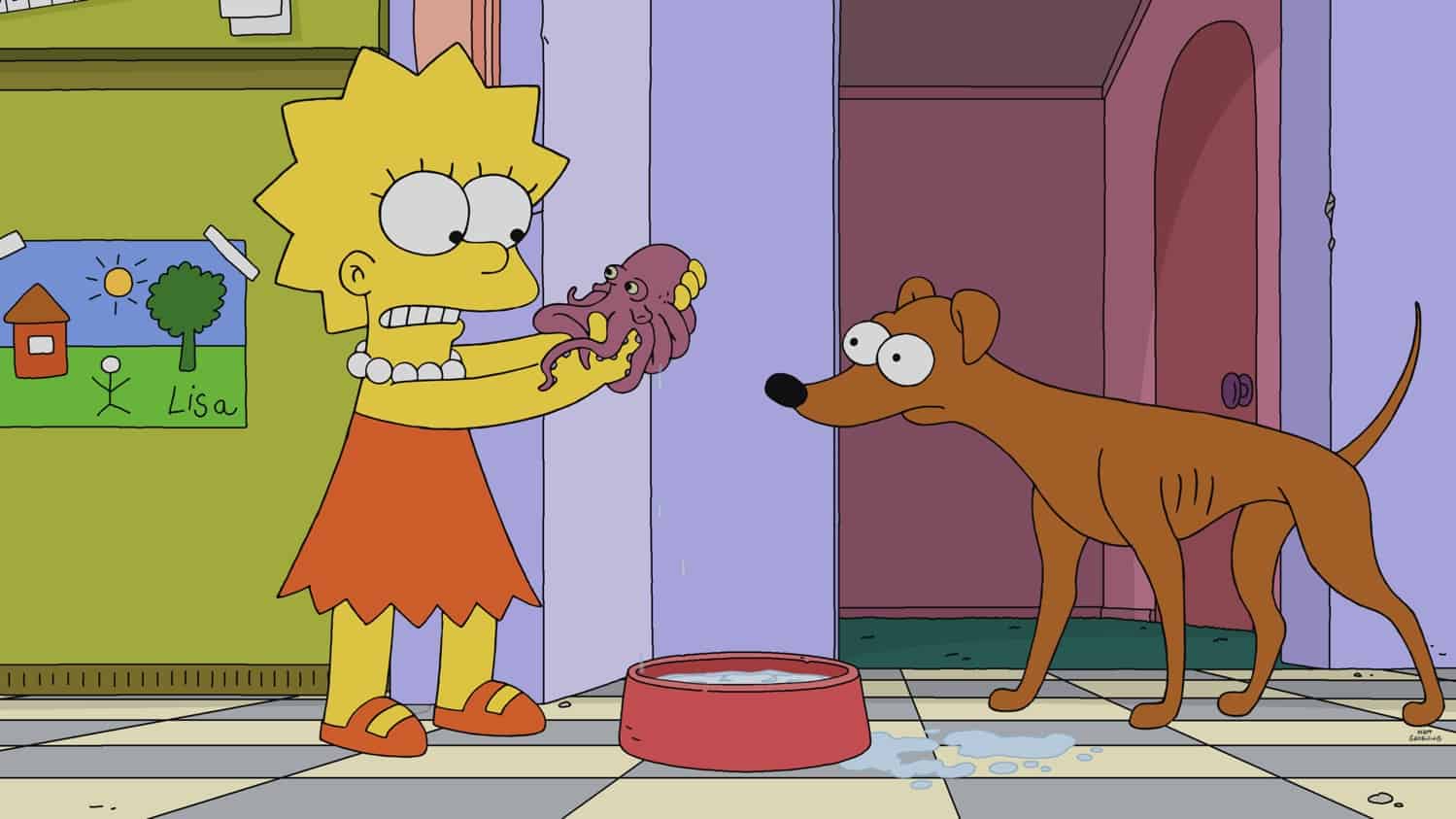 THE SIMPSONS Season 33 Episode 18: Bart can't control his feelings when he gets a new teacher (guest voice Kerry Washington). Meanwhile, Lisa befriends an octopus in the "My Octopus and a Teacher" episode of THE SIMPSONS airing Sunday, April 24 (8:00-8:30 PM ET/PT) on FOX.  THE SIMPSONS © 2022 by 20th Television.