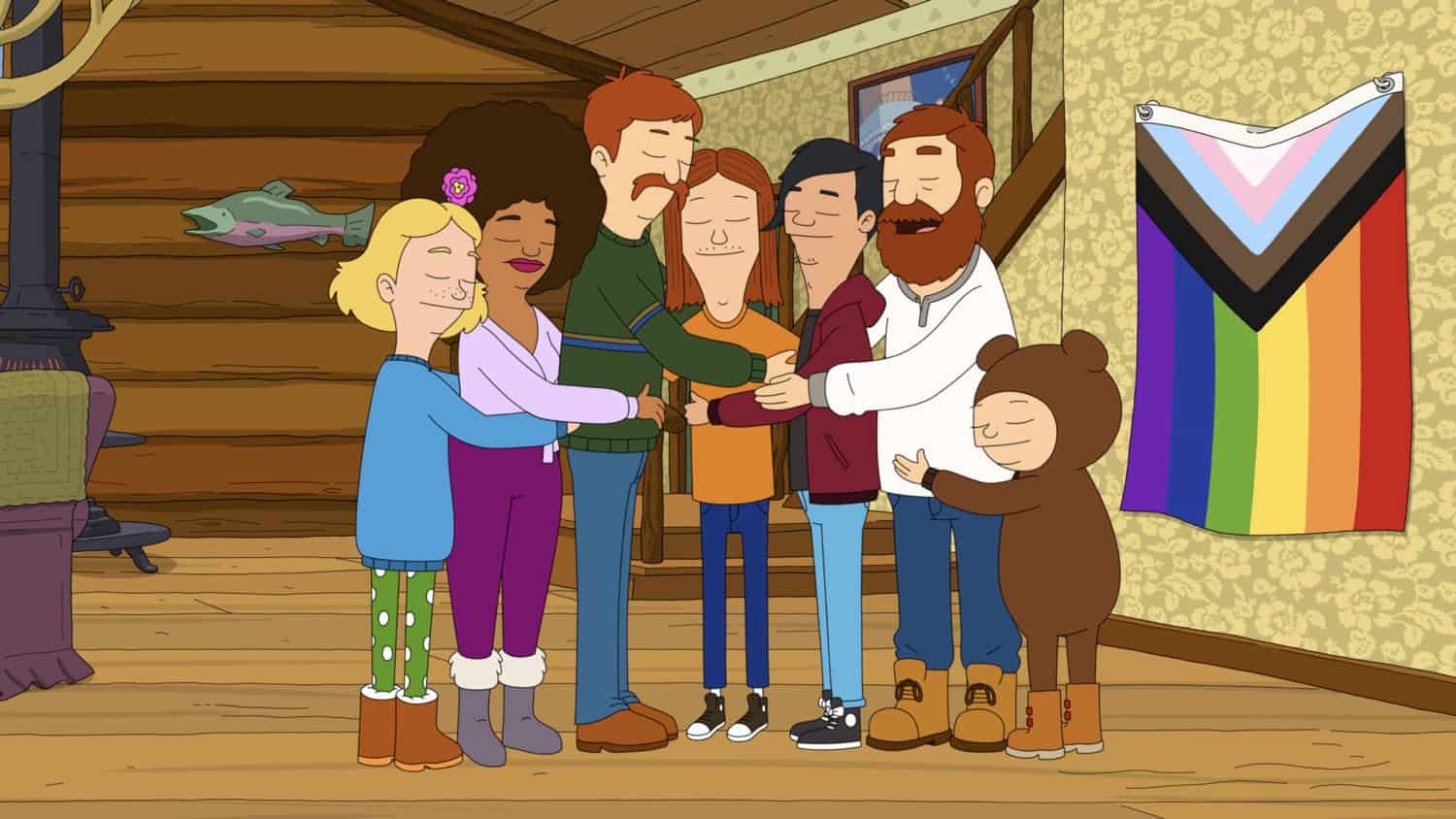 THE GREAT NORTH Season 2 Episode 20: With Crispin's help, Ham tries to re-create a more theatrical version of his coming out. Meanwhile, hoping to record their first true crime podcast, Wolf and Honeybee investigate a local cold case and are shocked by what they uncover in the “Say It Again, Ham Adventure” episode of THE GREAT NORTH airing Sunday, May 8 (8:30-9:00 PM ET/PT) on FOX. THE GREAT NORTH © 2022 by 20th Television and Fox Media LLC.