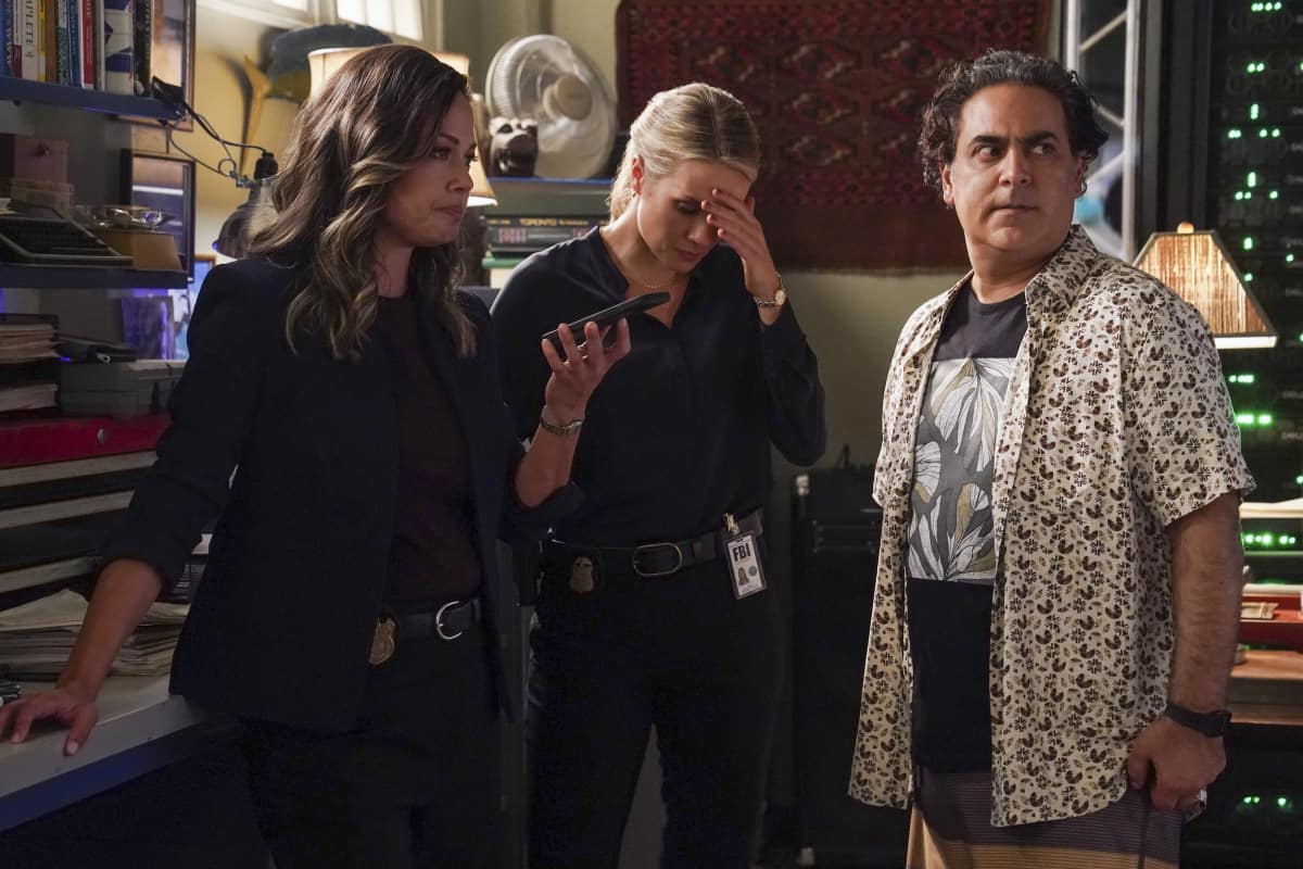 NCIS HAWAII Season 1 Episode 22 “Ohana” – Captain Milius (Enver Gjokaj) continues to work with Tennant and her team in the aftermath of the prisoner exchange between the U.S. and eastern Europe. Also, Whistler takes Ernie’s advice and makes a grand gesture in the hope of winning Lucy back, on the conclusion of the two-part season finale of the CBS Original series NCIS: HAWAI’I, Monday, May 23 (10:00-11:00 PM, ET/PT) on the CBS Television Network, and available to stream live and on demand on Paramount+*. Pictured: Vanessa Lachey as Jane Tennant, Tori Anderson as Kate Whistler, and Jason Antoon as Ernie Malik. Photo: Karen Neal/CBS ©2022 CBS Broadcasting, Inc. All Rights Reserved.