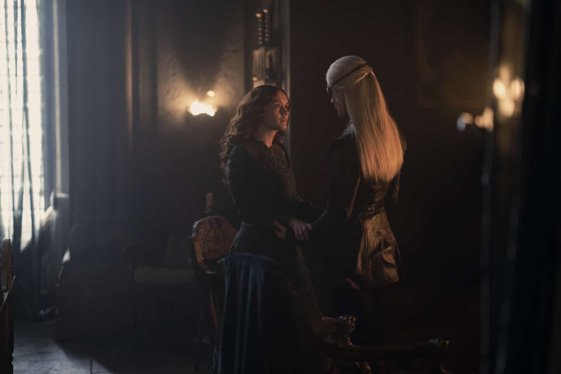 HOUSE OF THE DRAGON Season 1 Episode 9 Photos The Green Council 2 Olivia Cooke, Ewan Mitchell HBO House of the Dragon Season 1 Episode 9 Photograph by Liam Daniel/ HBO
