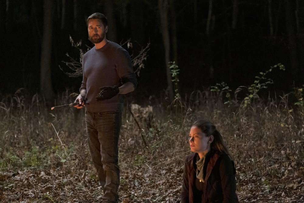 NEW AMSTERDAM Season 5 Episode 11 still -- "Falling" Episode 511 -- Pictured: (l-r) Ryan Eggold as Dr. Max Goodwin, Sandra Mae Frank as Dr. Elizabeth Wilder -- (Photo by: Francisco Roman/NBC)