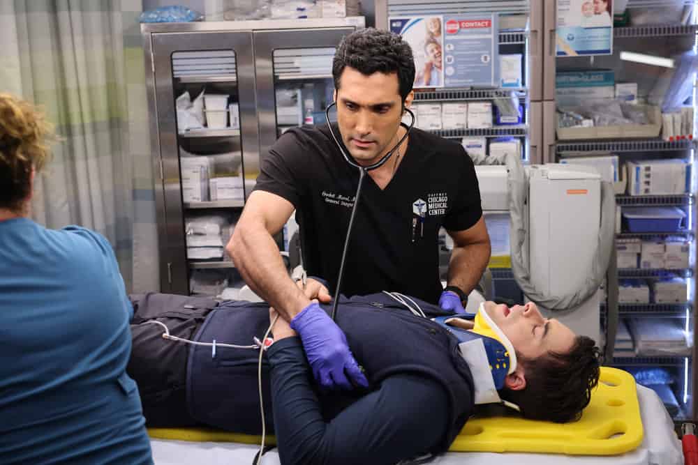 CHICAGO MED Season 8 Episode 11 Photos It Is What It Is Until It Isn't 11 CHICAGO MED Season 8 Episode 11 -- "It Is What It Is, Until It Isn’t" Episode 811 -- Pictured: (l-r) Dominic Rains ad Crockett Marcel, Corey Cott as Omar Thomas -- (Photo by: George Burns Jr/NBC)