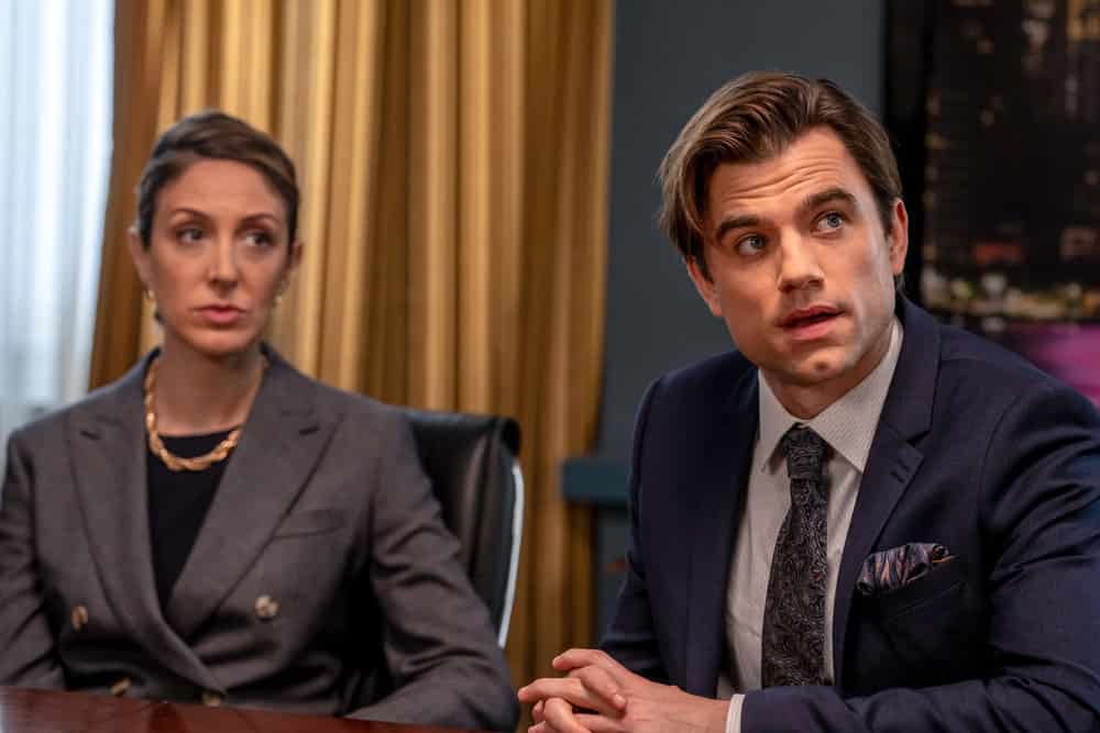 LAW & ORDER -- "Almost Famous" Episode 22012 -- Pictured: (l-r) Natalie Gold as Megan Wallace, Patrick Ball as Jason Wheeler -- (Photo by: Zach Dilgard/NBC)