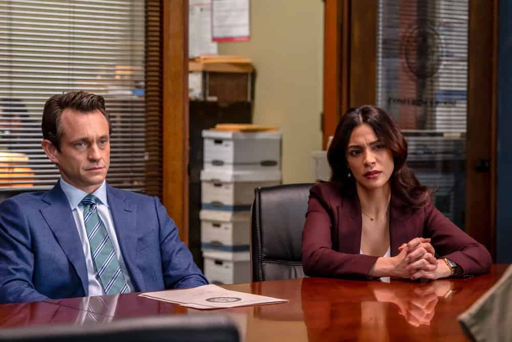 LAW & ORDER -- "Almost Famous" Episode 22012 -- Pictured: (l-r) Hugh Dancy as ADA Nolan Price, Odelya Halevi as ADA Samantha Maroun -- (Photo by: Zach Dilgard/NBC)