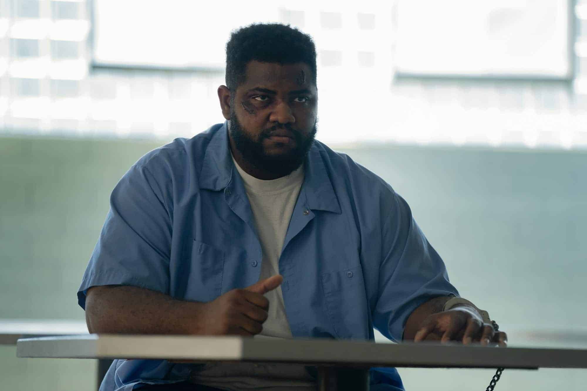MAYOR OF KINGSTOWN - “Kill Box”-   Tobi Bamtefa as Deverin “Bunny” Washington  in season 2, episode 5 of the Paramount + series MAYOR OF KINGSTOWN. Photo Cr: Dennis P. Mong Jr./Paramount +. © 2022 Viacom International Inc. All Rights Reserved.