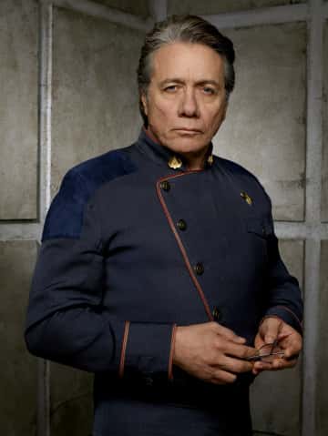 BATTLESTAR GALACTICA -- Pictured:  Edward James Olmos as Admiral William Adama -- SCI FI Channel Photo: Justin Stephens