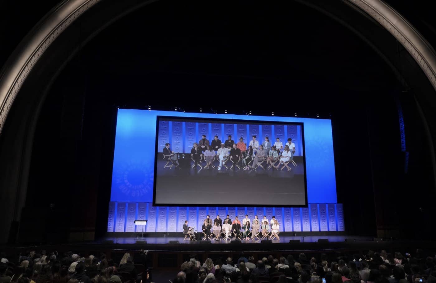 HOLLYWOOD, CA - APRIL 2, 2023 (L-R): Former cast member of Grey's Anatomy T.R. Knight with the cast and creatives of Grey's Anatomy at PaleyFest LA 2023 honoring Grey's Anatomy, presented by The Paley Center for Media, at the DOLBY THEATRE on April 2, 2023 in Hollywood, California. © Michael Bulbenko for the Paley Center