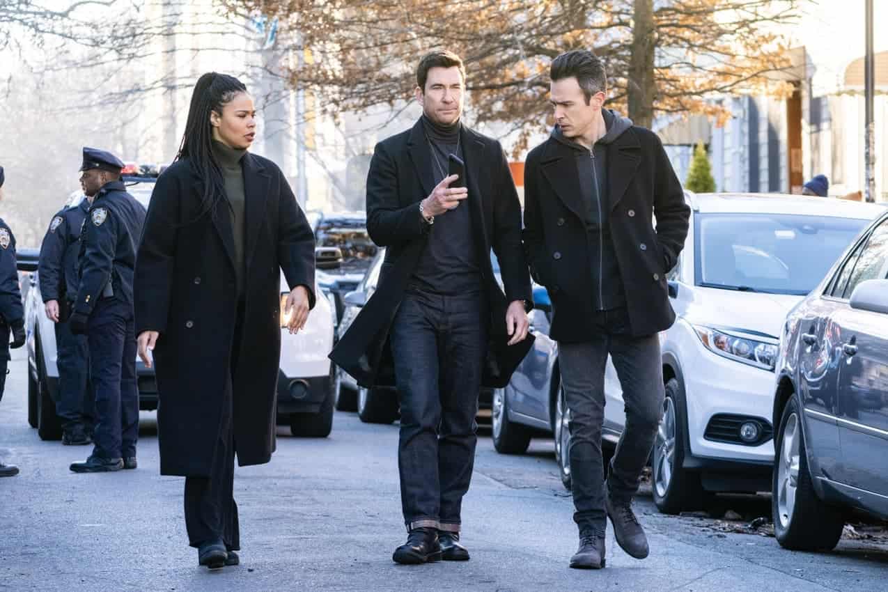 FBI Season 5 Episode 17 “Imminent Threat - Part Two” – To aid Scola in his undercover mission to find the terrorists believed to be behind the imminent attack in New York City, Maggie calls in Remy (FBI: MOST WANTED series star Dylan McDermott), whose well-connected informant from a prior case may be key to moving the operation forward, in hour two of the three-episode FBIs global crossover event, on the CBS Original series FBI, Tuesday, April 4 (9:00-10:00 PM, ET/PT) on the CBS Television Network and available to stream live and on demand on Paramount+*. FBI: INTERNATIONAL stars Luke Kleintank, Heida Reed, Carter Redwood, Vinessa Vidotto and FBI: MOST WANTED stars Roxy Sternberg and Keisha Castle-Hughes also guest star in the episode. Pictured (L-R): Roxy Sternberg as Special Agent Sheryll Barnes, Dylan McDermott as Supervisory Special Agent Remy Scott, and John Boyd as Special Agent Stuart Scola. Photo: Bennett Raglin/CBS ©2023 CBS Broadcasting, Inc. All Rights Reserved.