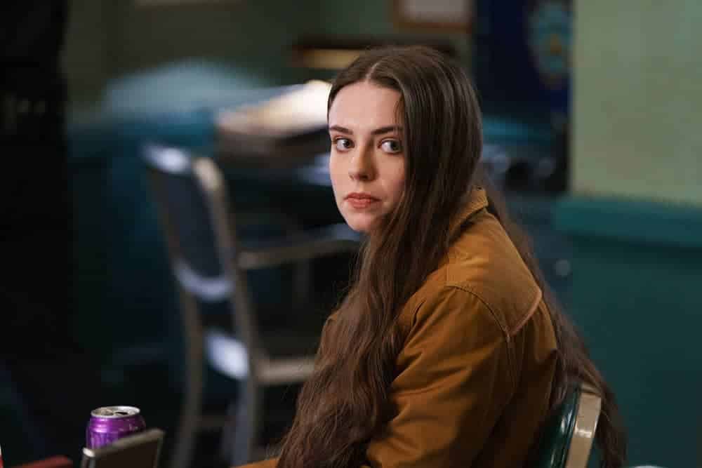 LAW AND ORDER Season 22 Episode 18 Photos Collateral Damage 13 LAW & ORDER -- "Collateral Damage" Episode 22018 -- Pictured: Sadie Veach as Sienna Barton -- (Photo by: Peter Kramer/NBC)