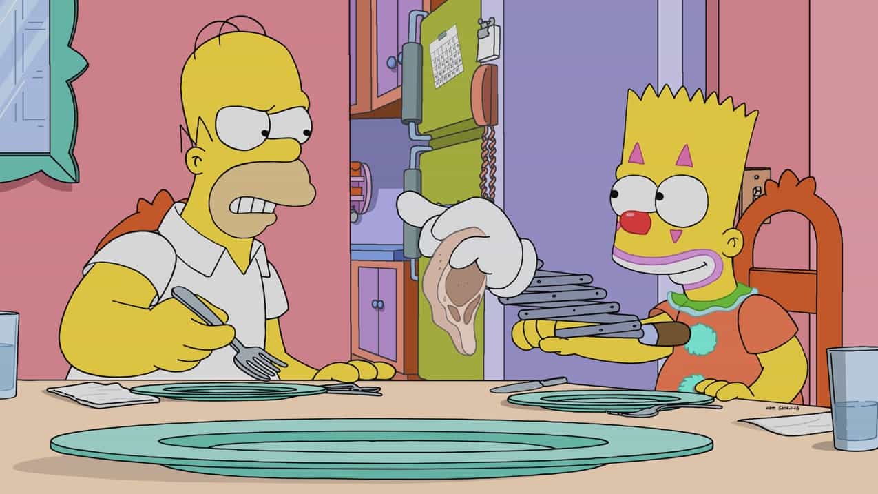 THE SIMPSONS Season 34 Episode 21 Photos Clown V. Board Of Education 8 THE SIMPSONS: Krusty opens a school for clowning and it becomes the most successful thing he's ever done in the "Clown V. Board of Education" episode of THE SIMPSONS airing Sunday, May 14 (8:00-8:31 PM ET/PT) on FOX. THE SIMPSONS © 2023 by 20th Television.