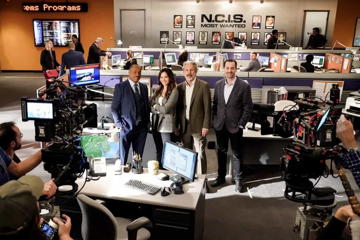 NCIS Season 21 Episode 1 “Algún Día” – The NCIS team must help Torres when he puts his future at stake by confronting the man who tormented his family when he was a child, on the 21st season premiere of the CBS Original series NCIS, Thursday, Feb. 12 (9:00-10:00 PM, ET/PT) on the CBS Television Network, and streaming on Paramount+ (live and on demand for Paramount+ with SHOWTIME subscribers, or on demand for Paramount+ Essential subscribers the day after the episode airs)*.  Pictured (L-R): Rocky Carroll as NCIS Director Leon Vance, Katrina Law as NCIS Special Agent Jessica Knight, Gary Cole as FBI Special Agent Alden Parker, and Sean Murray as Special Agent Timothy McGee.  Photo: Robert Voets/CBS ©2023 CBS Broadcasting, Inc. All Rights Reserved.