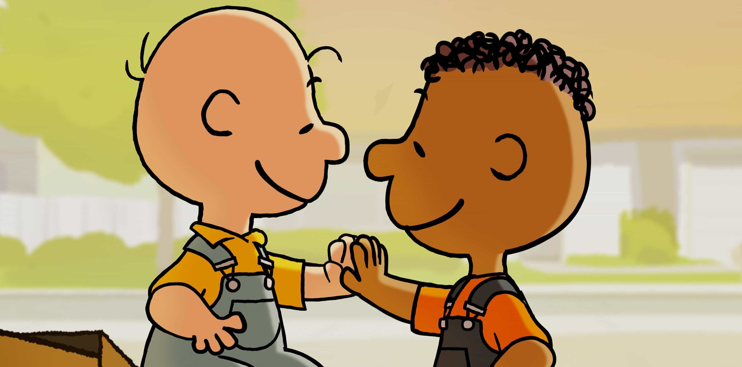 Charlie Brown and Franklin Armstrong in "Snoopy Presents: Welcome Home, Franklin," premiering February 16, 2024 on Apple TV+.