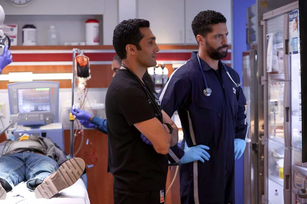 CHICAGO MED -- "These are Not the Droids You are Looking For" Episode 9004 -- Pictured: (l-r) Dominic Rains as Dr. Crockett Marcel -- (Photo by: Adrian S Burrows Sr/NBC)