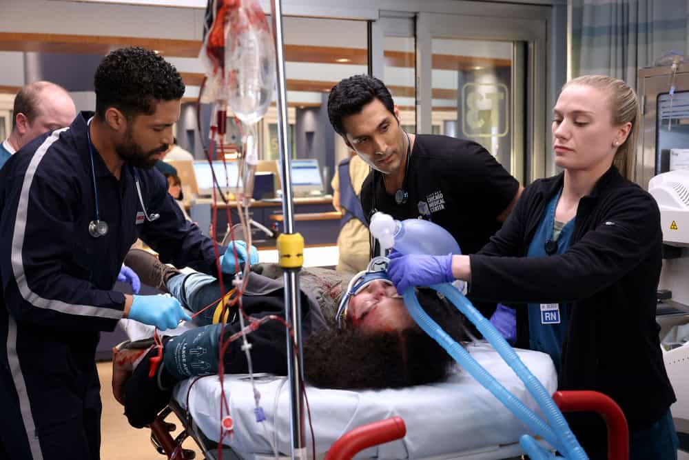 CHICAGO MED -- "These are Not the Droids You are Looking For" Episode 9004 -- Pictured: Dominic Rains as Dr. Crockett Marcel -- (Photo by: Adrian S Burrows Sr/NBC)