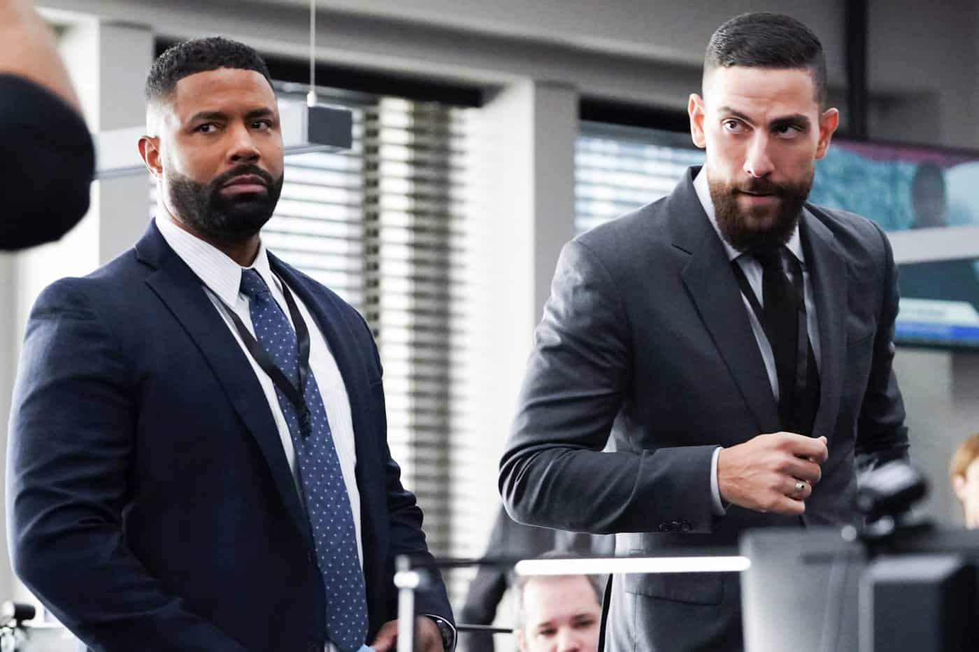 “All the Rage” – When a bus explosion kills several innocent people, the team jumps into action to take down the responsible terrorist organization. Meanwhile, Scola tries to balance fatherhood with the job, on the sixth season premiere of FBI, Tuesday, Feb 13 (8:00-9:00 PM, ET/PT) on the CBS Television Network, and streaming on Paramount+ (live and on demand for Paramount+ with SHOWTIME subscribers, or on demand for Paramount+ Essential subscribers the day after the episode airs).   Pictured (L-R): Roshawn Franklin as Agent Hobbs and Zeeko Zaki as Special Agent Omar Adom ‘OA’ Zidan. Photo: Bennett Raglin/CBS ©2023 CBS Broadcasting, Inc. All Rights Reserved.