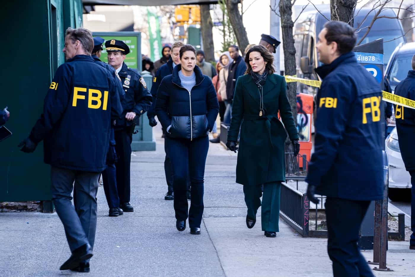 “All the Rage” – When a bus explosion kills several innocent people, the team jumps into action to take down the responsible terrorist organization. Meanwhile, Scola tries to balance fatherhood with the job, on the sixth season premiere of FBI, Tuesday, Feb 13 (8:00-9:00 PM, ET/PT) on the CBS Television Network, and streaming on Paramount+ (live and on demand for Paramount+ with SHOWTIME subscribers, or on demand for Paramount+ Essential subscribers the day after the episode airs).  Pictured (L-R): Missy Peregrym as Special Agent Maggie Bell and Alana De La Garza as Special Agent in Charge Isobel Castille. Photo: Bennett Raglin/CBS ©2023 CBS Broadcasting, Inc. All Rights Reserved.