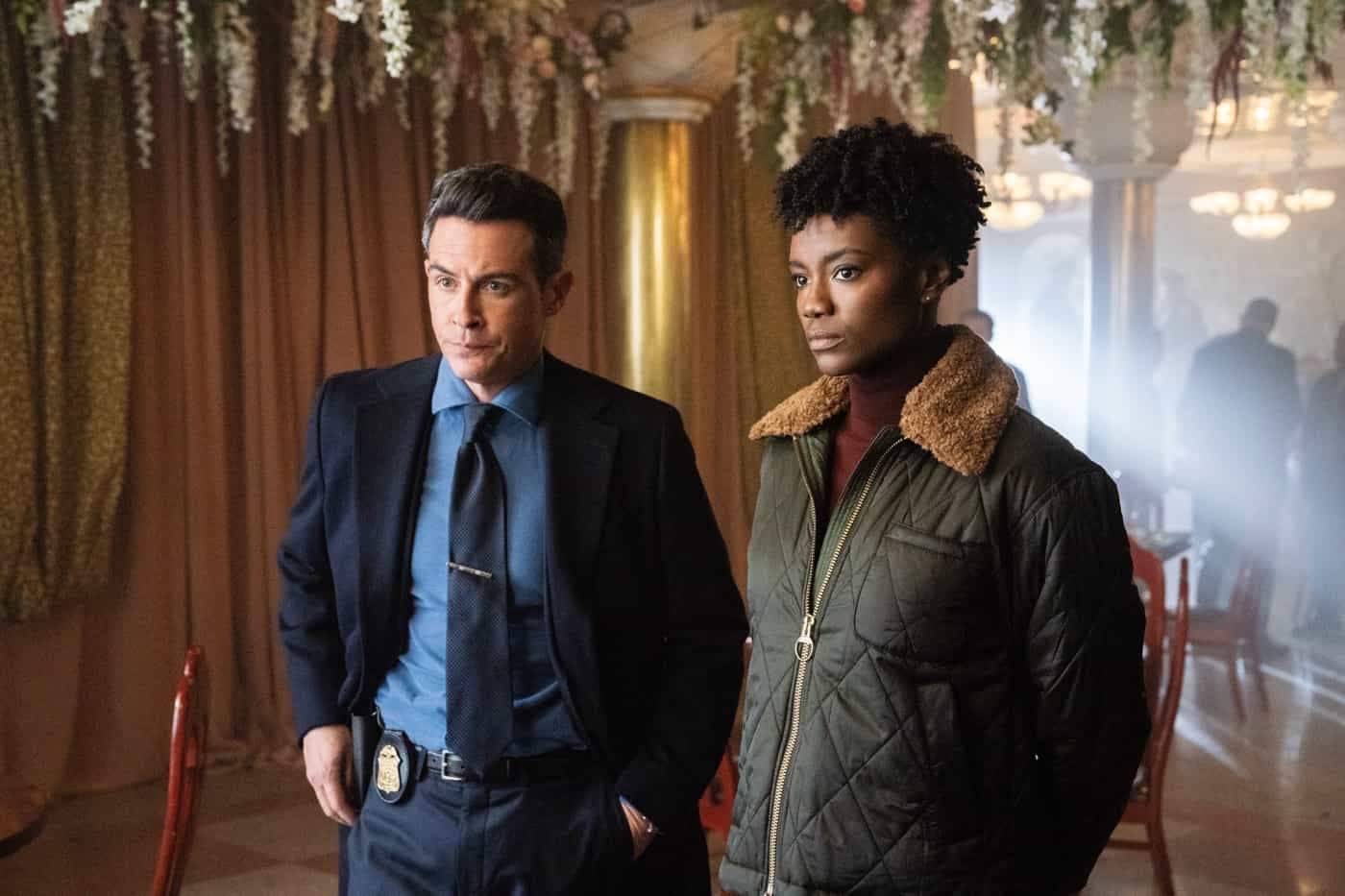 FBI 6x01 “All the Rage” – When a bus explosion kills several innocent people, the team jumps into action to take down the responsible terrorist organization. Meanwhile, Scola tries to balance fatherhood with the job, on the sixth season premiere of FBI, Tuesday, Feb 13 (8:00-9:00 PM, ET/PT) on the CBS Television Network, and streaming on Paramount+ (live and on demand for Paramount+ with SHOWTIME subscribers, or on demand for Paramount+ Essential subscribers the day after the episode airs).  Pictured (L-R): John Boyd as Special Agent Stuart Scola and Katherine Renee Kane as Special Agent Tiffany Wallace. Photo: Bennett Raglin/CBS ©2023 CBS Broadcasting, Inc. All Rights Reserved.